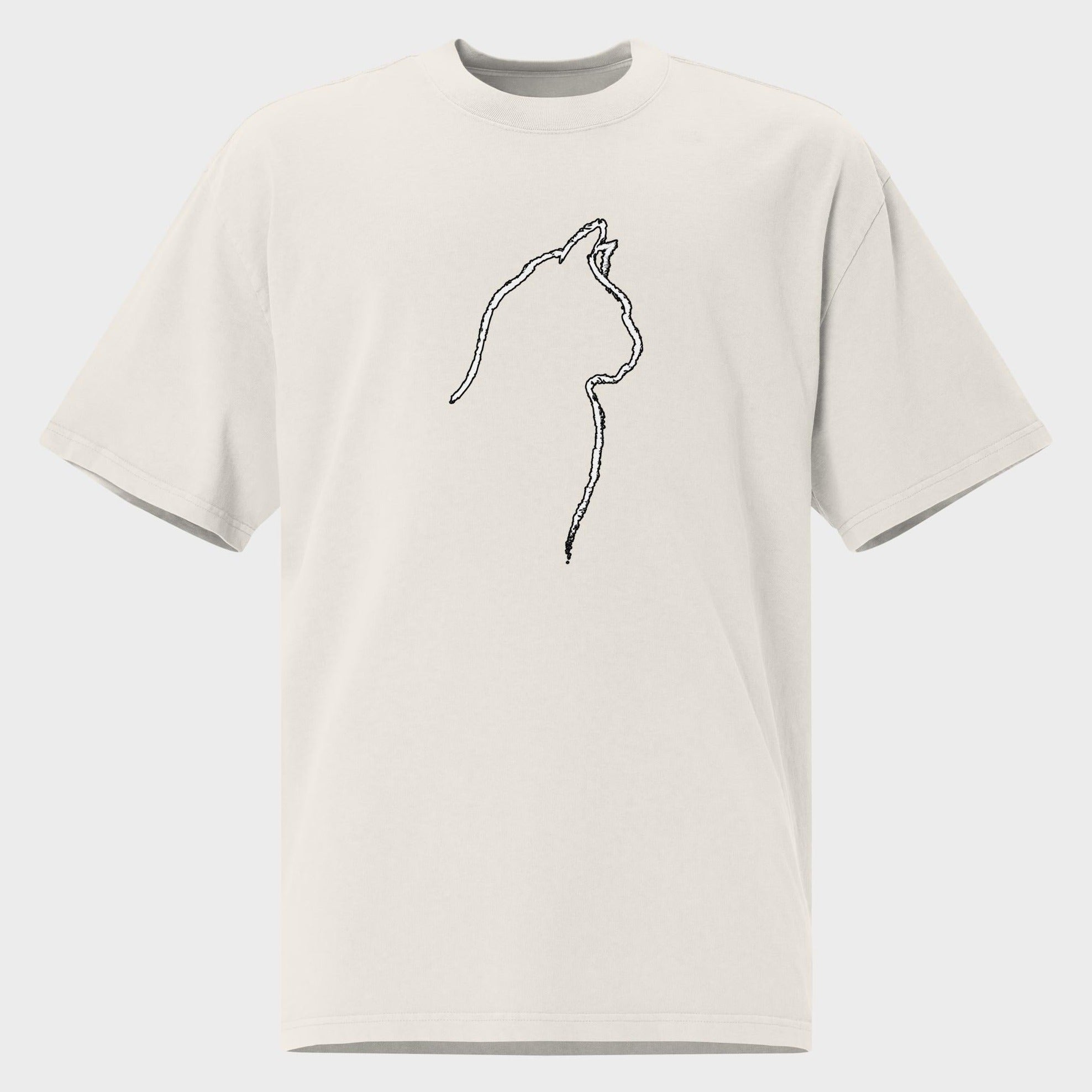 Cat Outline - Oversized T-Shirt