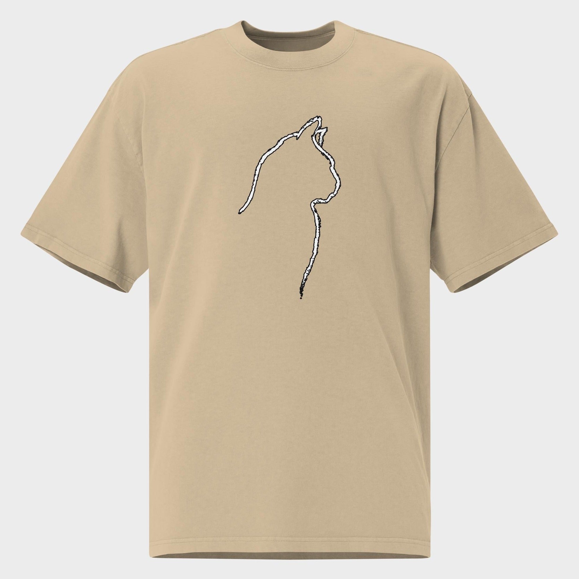 Cat Outline - Oversized T-Shirt