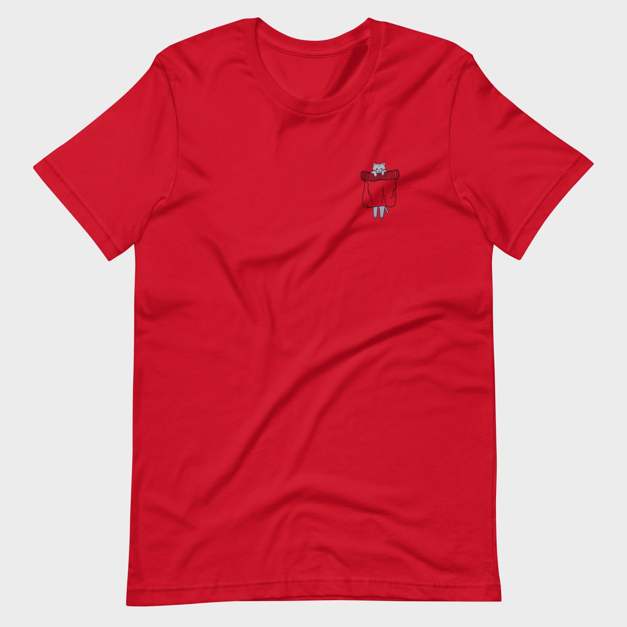 Hanging Pocket Cat - T-Shirt